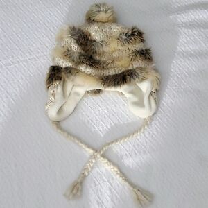 Vintage Y2K New Cozy Faux Fur Cream/ Brown Russian Hat